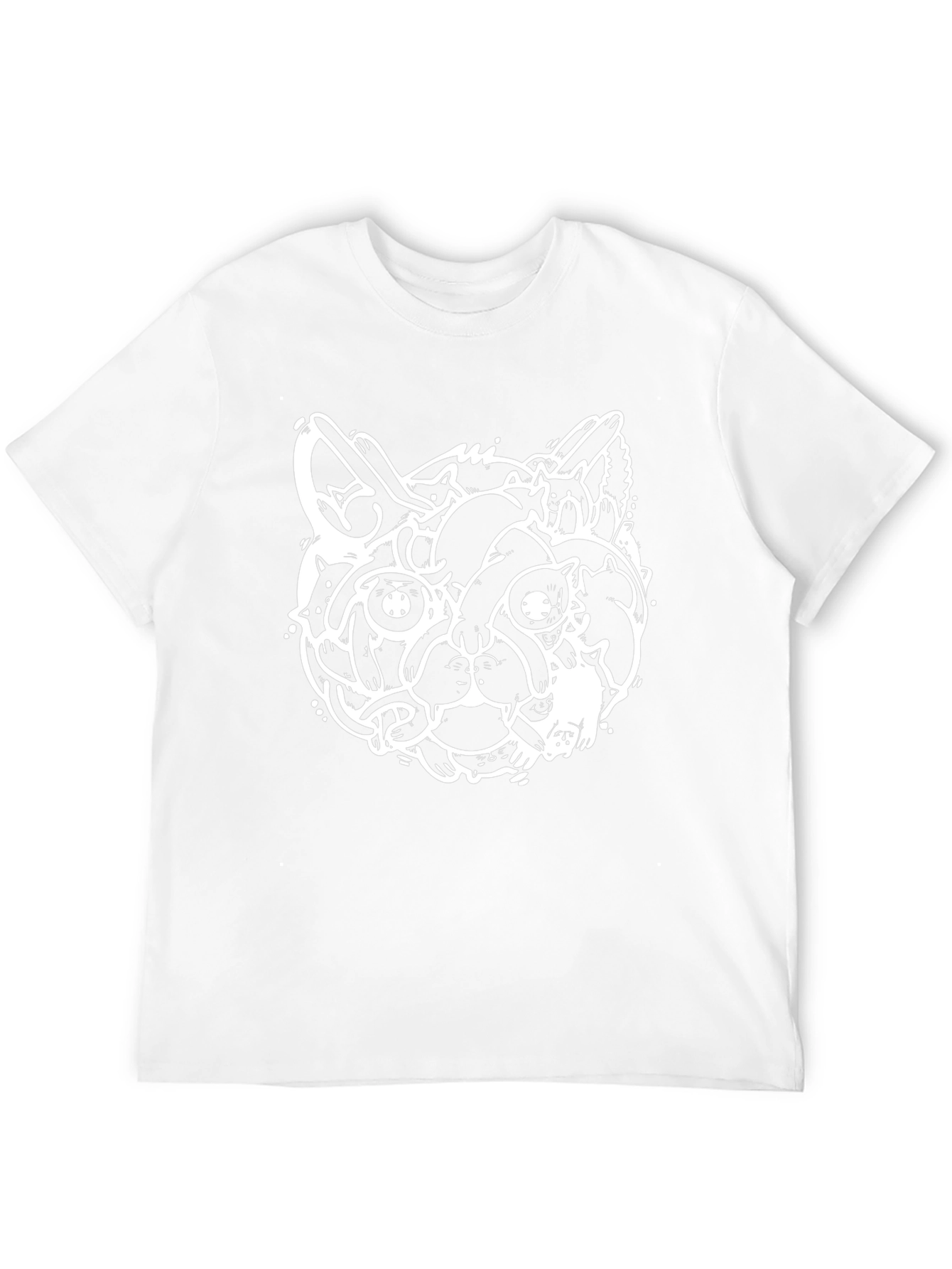 Cat Face Graphic Black T-Shirt