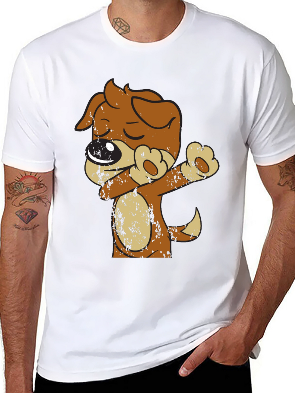 Dabbing Dog T-Shirt - Mens Graphic Tee