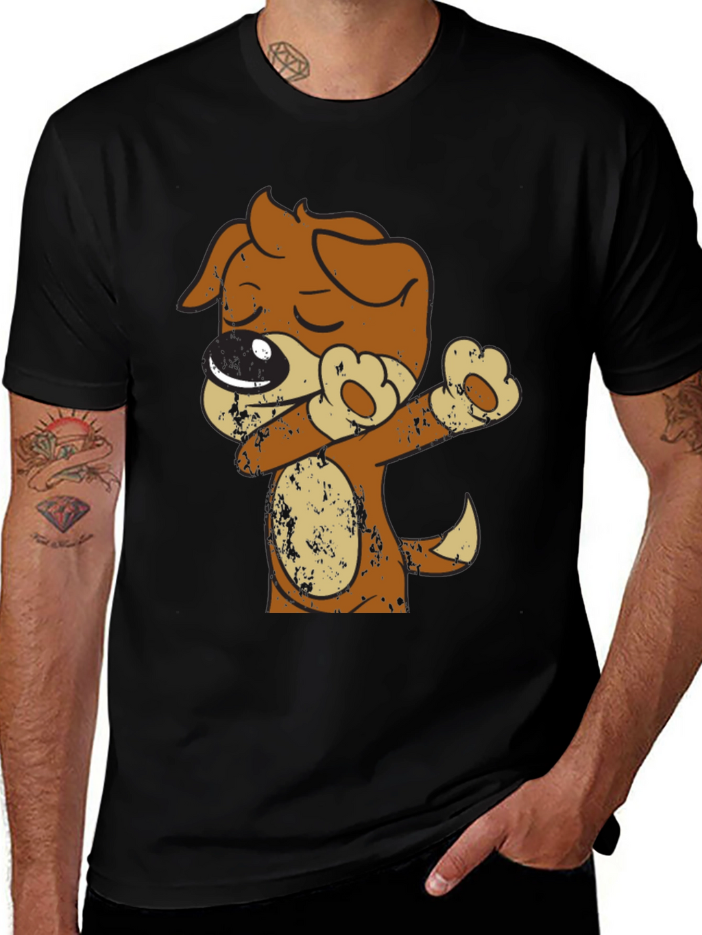 Dabbing Dog T-Shirt - Mens Graphic Tee