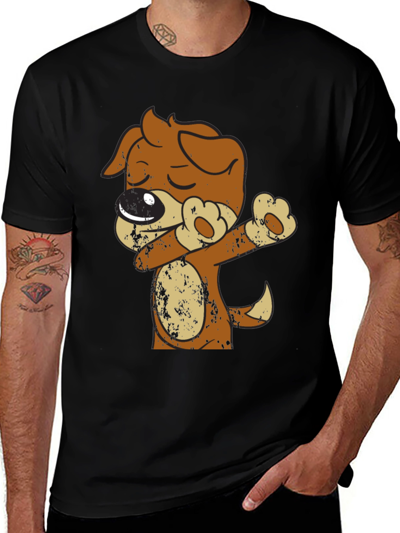 Dabbing Dog T-Shirt - Mens Graphic Tee