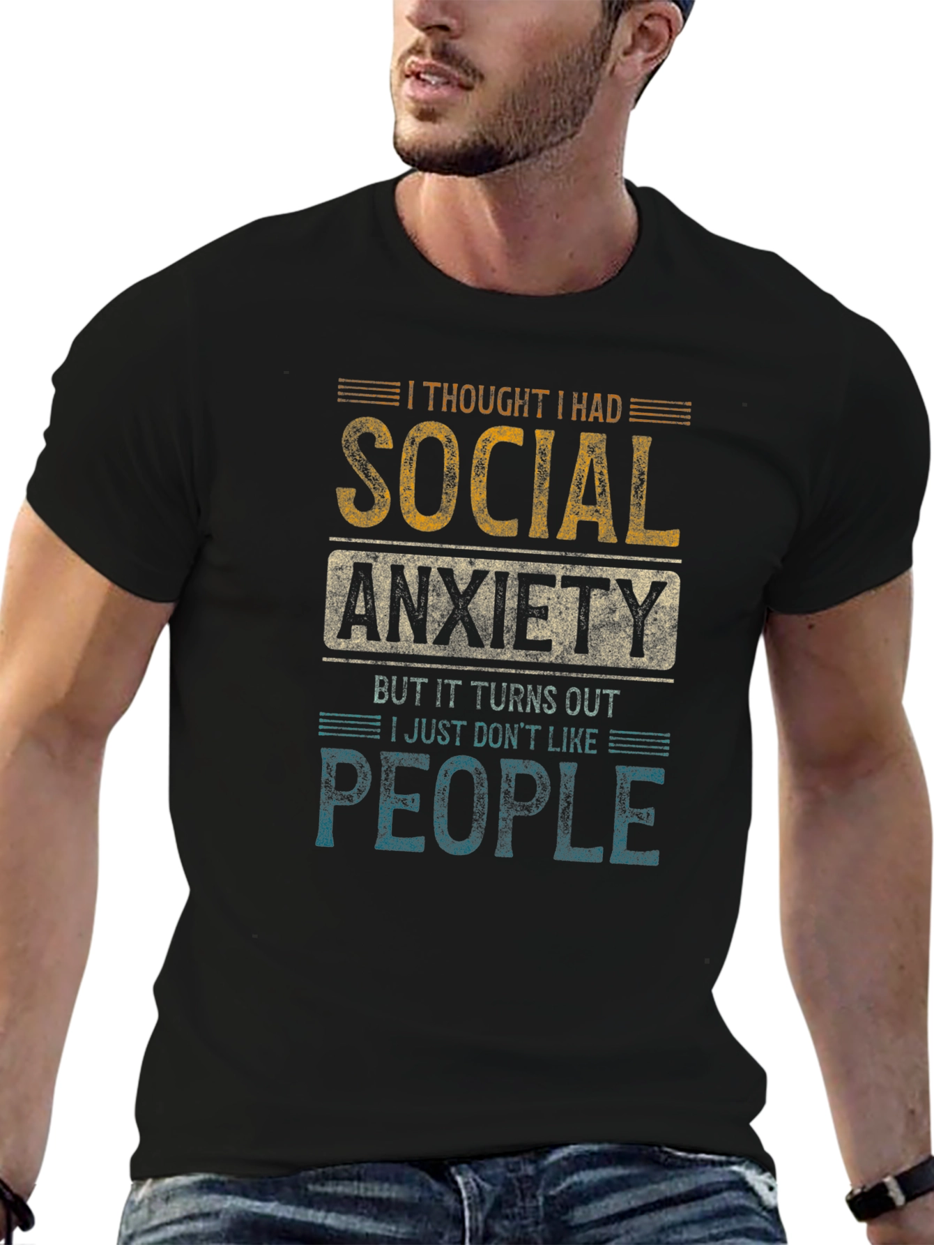Social Anxiety Graphic T-Shirt Funny Sarcastic Tee