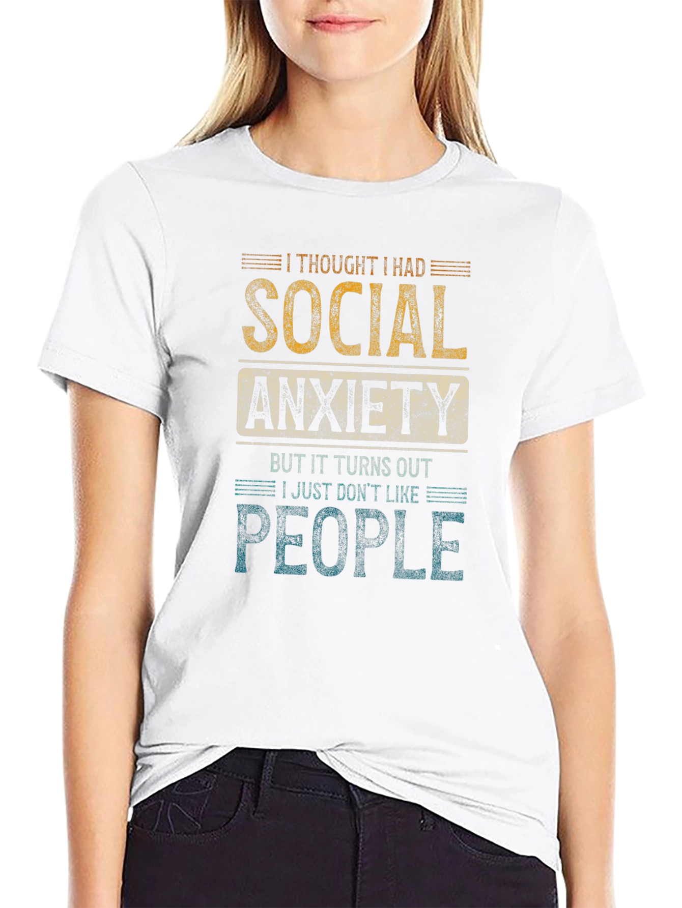 Social Anxiety Graphic T-Shirt Funny Sarcastic Tee