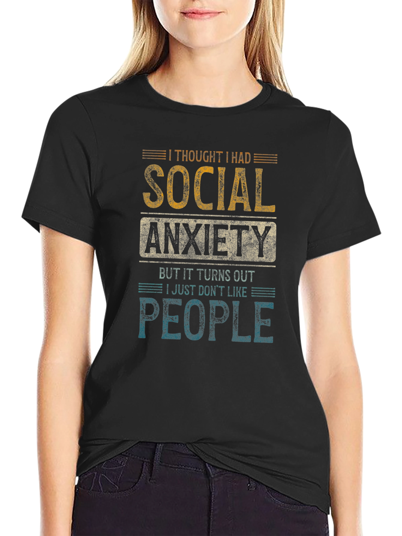 Social Anxiety Graphic T-Shirt Funny Sarcastic Tee