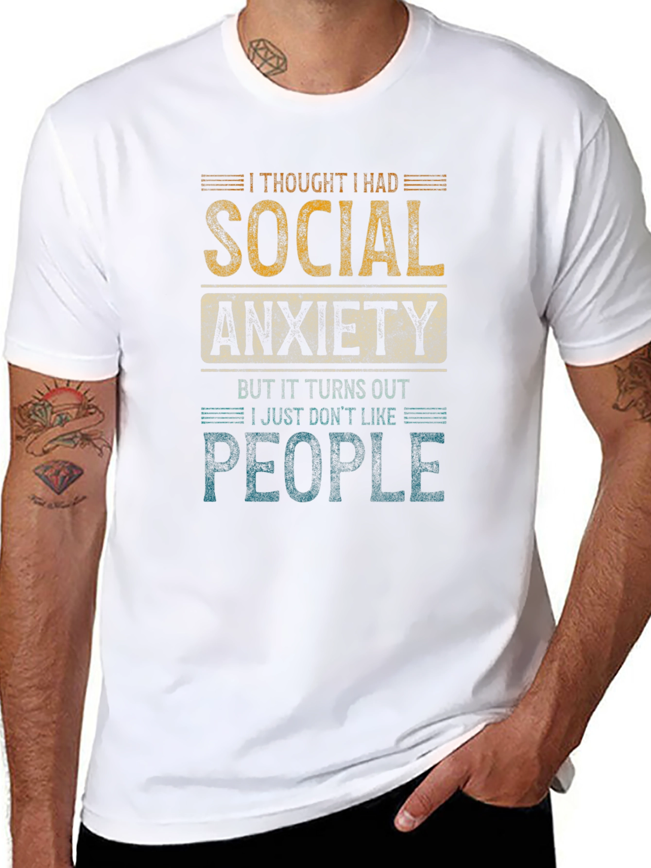 Social Anxiety Graphic T-Shirt Funny Sarcastic Tee