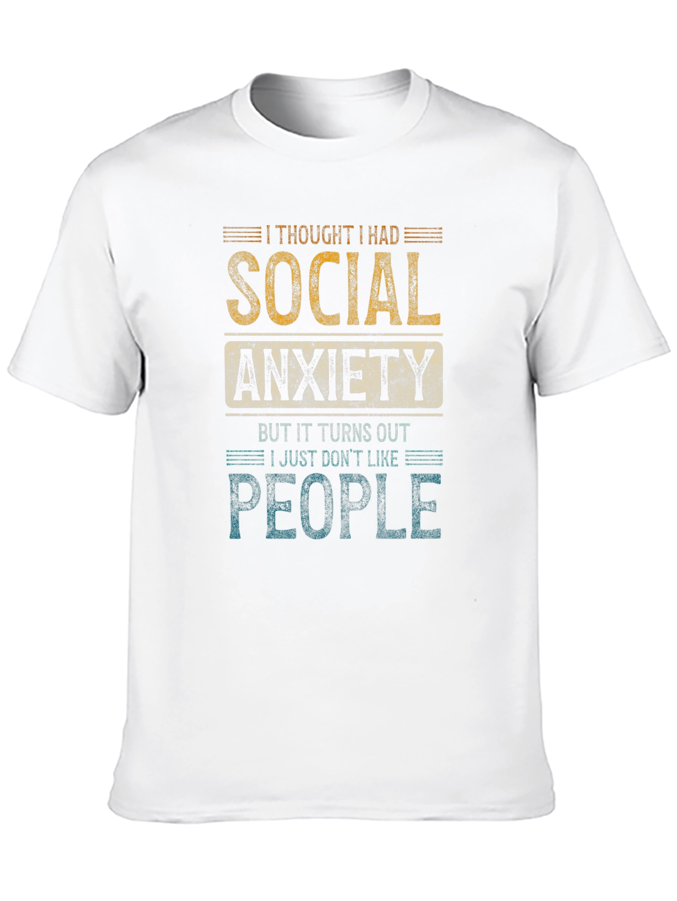 Social Anxiety Graphic T-Shirt Funny Sarcastic Tee