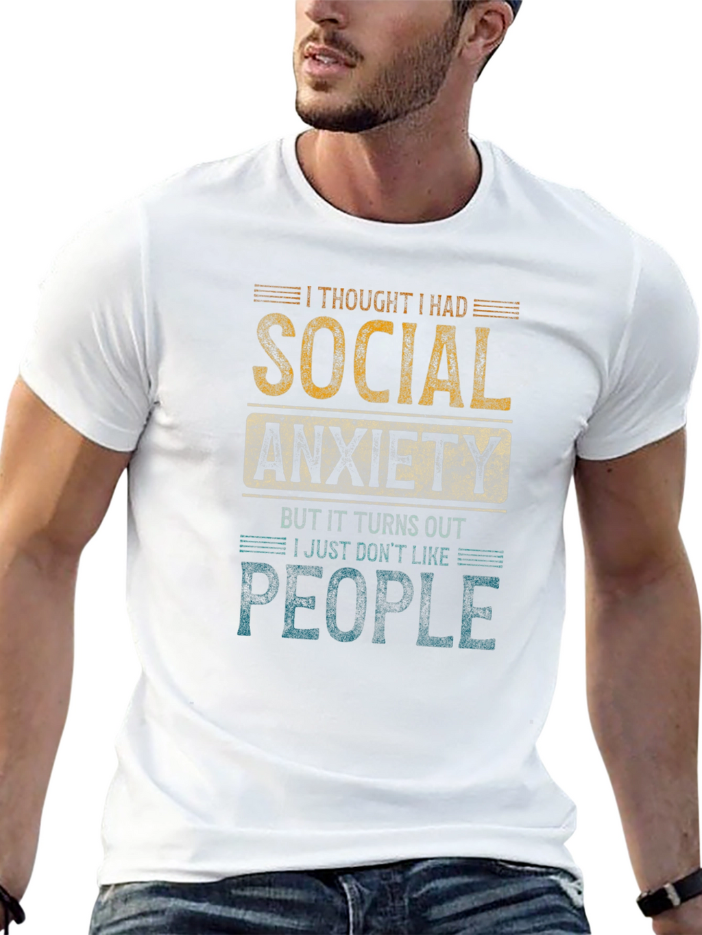 Social Anxiety Graphic T-Shirt Funny Sarcastic Tee