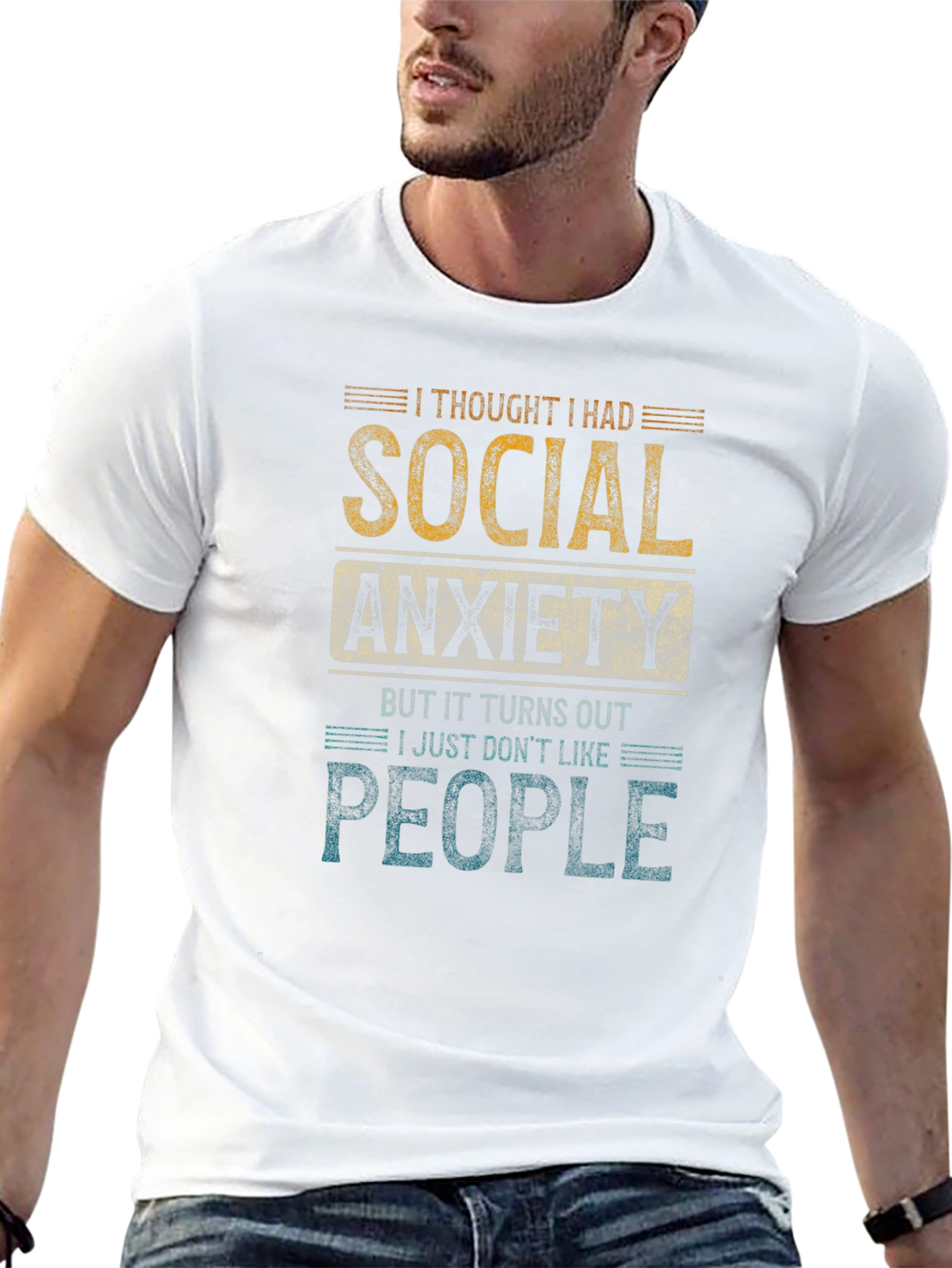 Social Anxiety Graphic T-Shirt Funny Sarcastic Tee