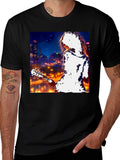 Guitarist Cityscape Graphic T-Shirt