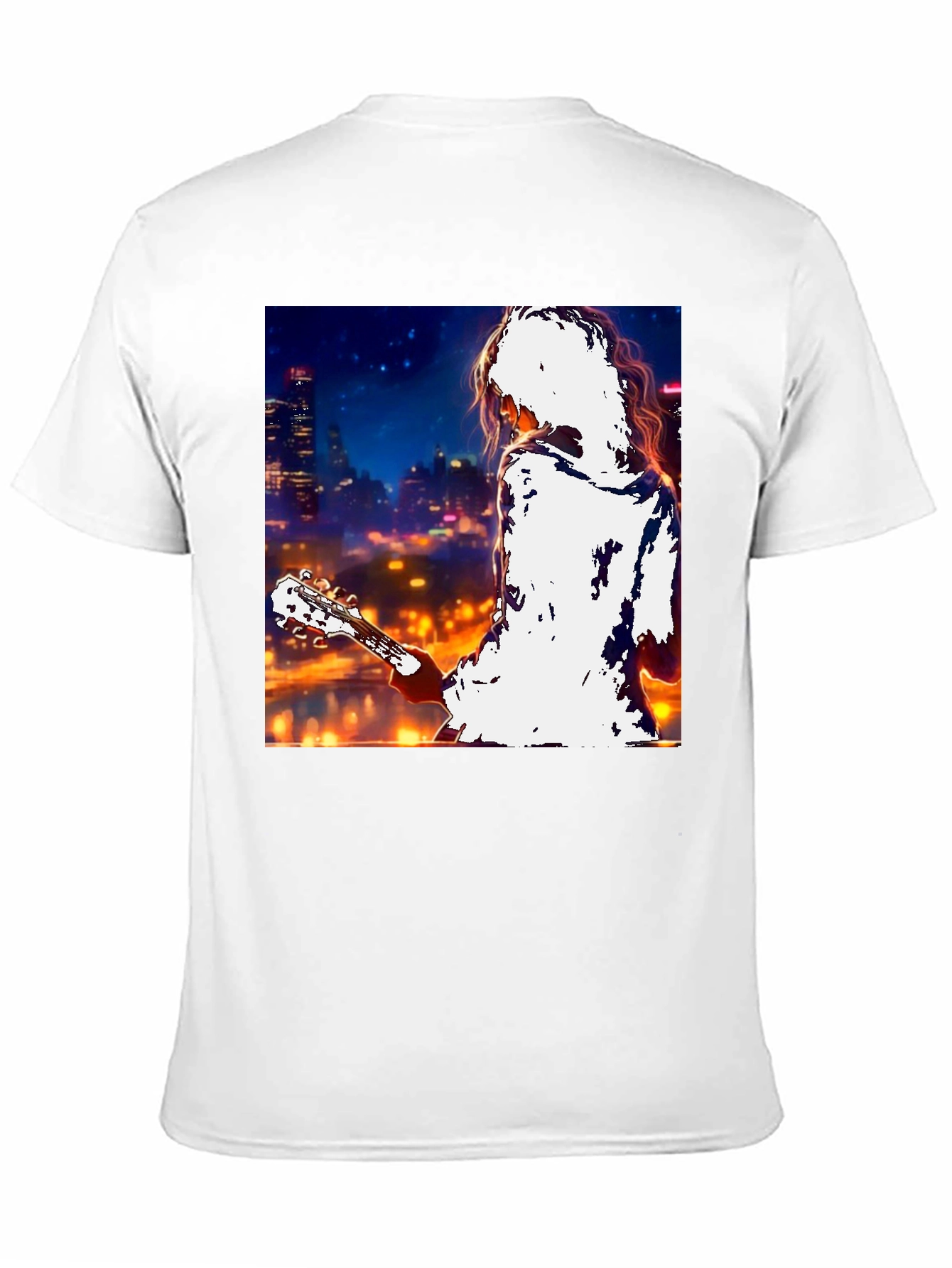 Guitarist Cityscape Graphic T-Shirt