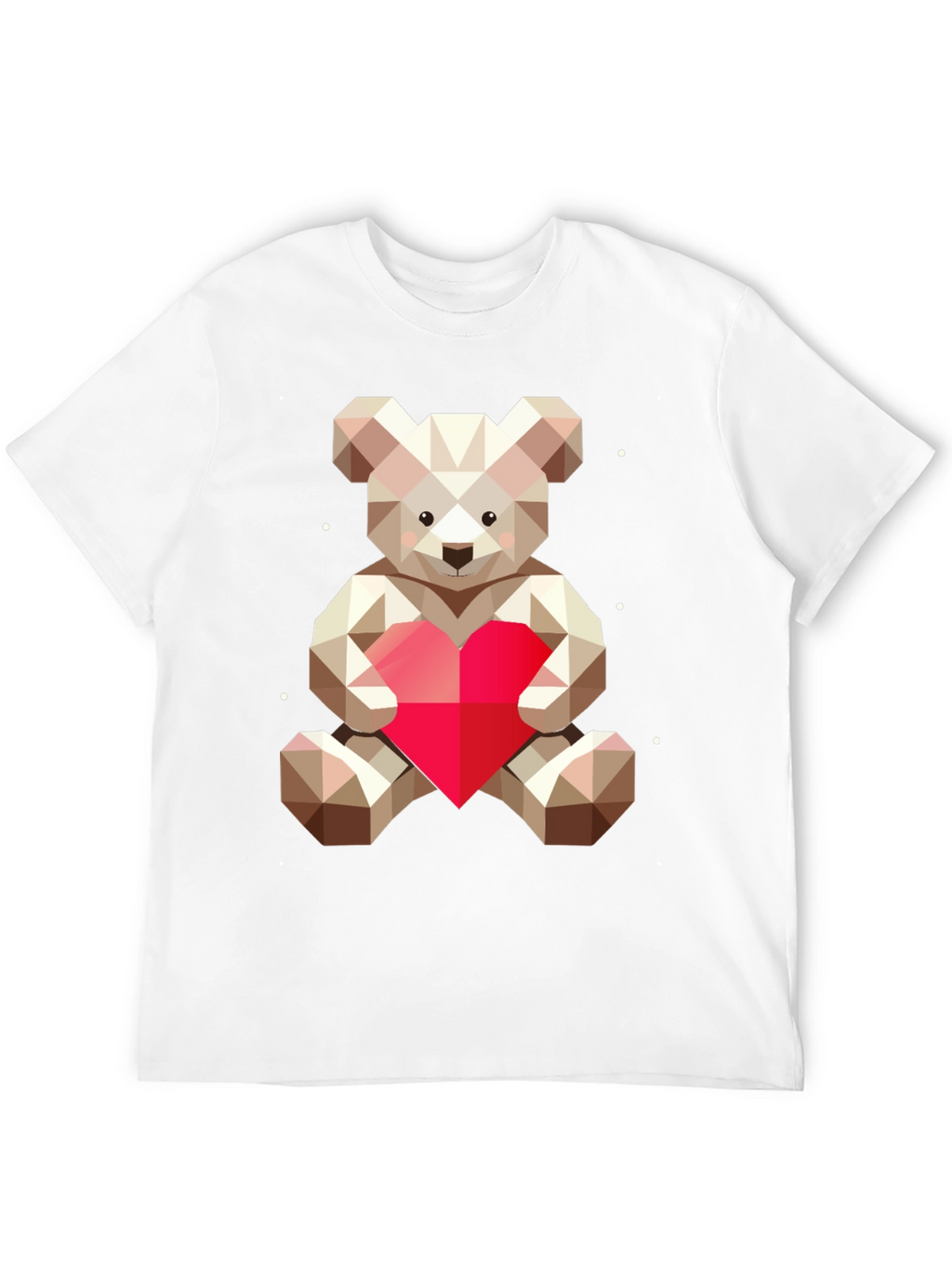 Geometric Teddy Bear Heart Graphic Tee