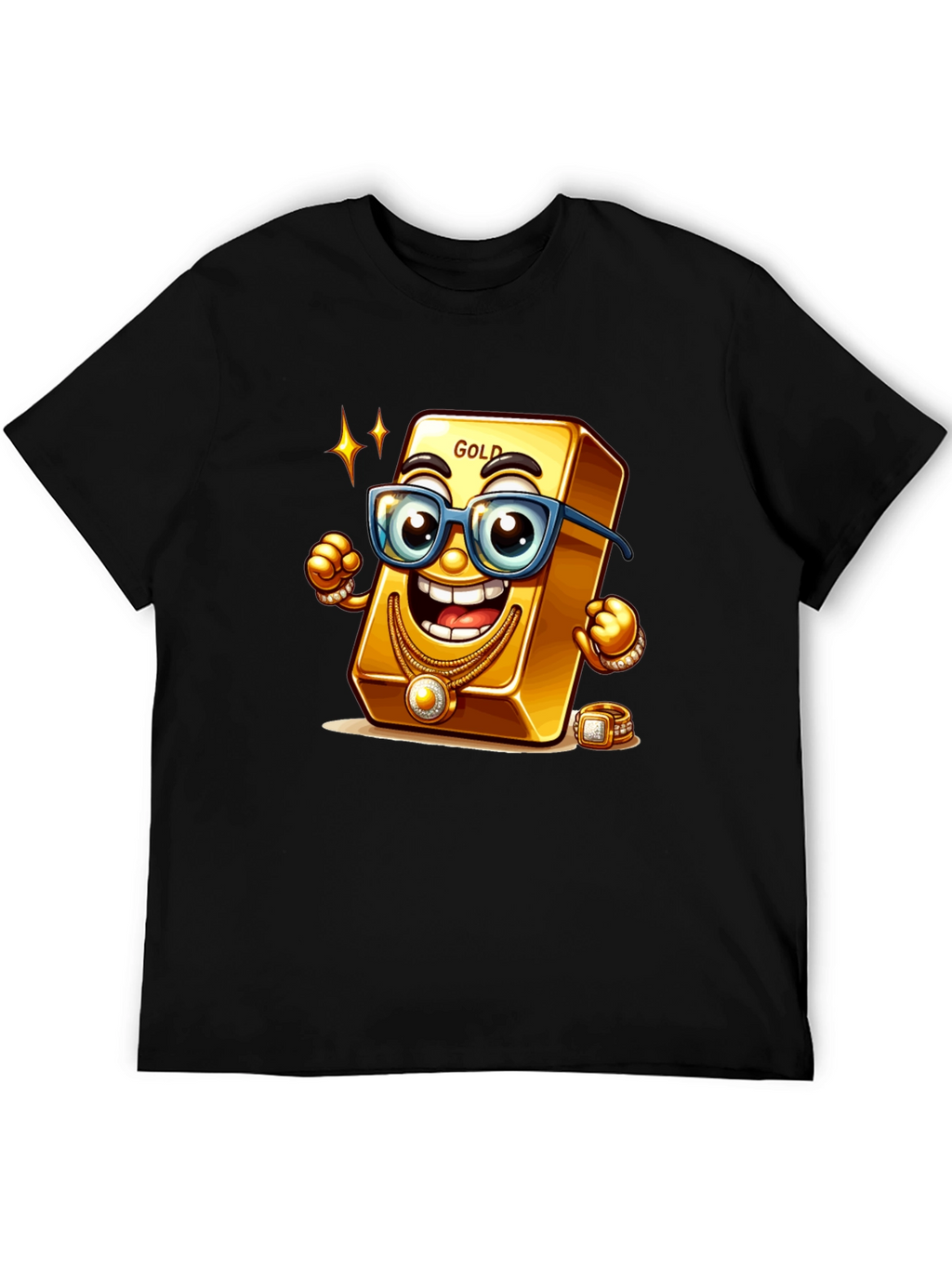 Funny Gold Bar Cartoon Graphic Tee