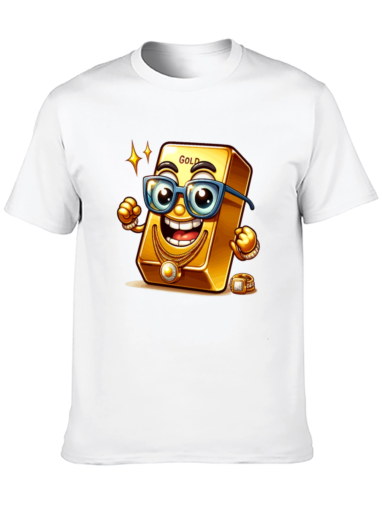Funny Gold Bar Cartoon Graphic Tee