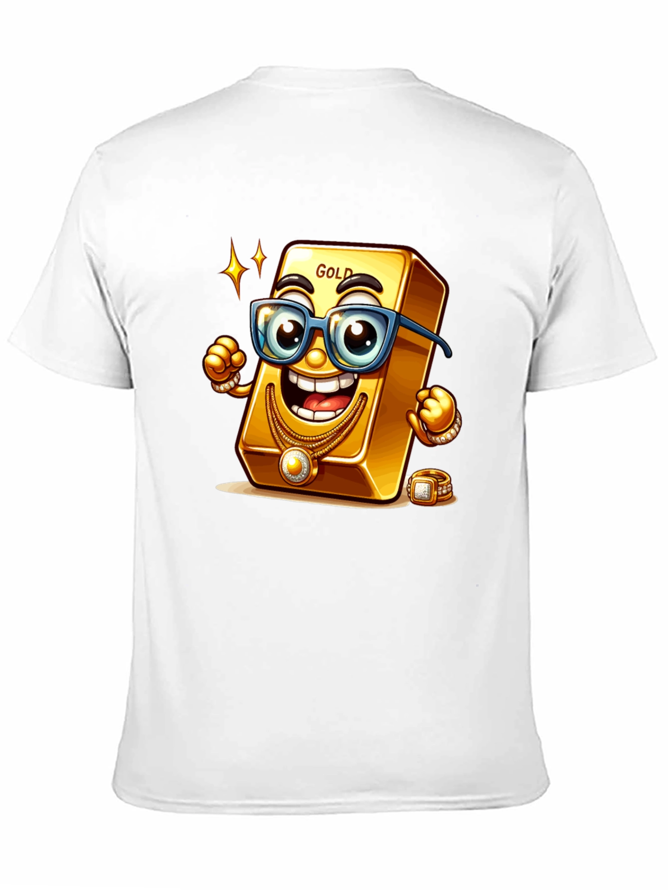 Funny Gold Bar Cartoon Graphic Tee