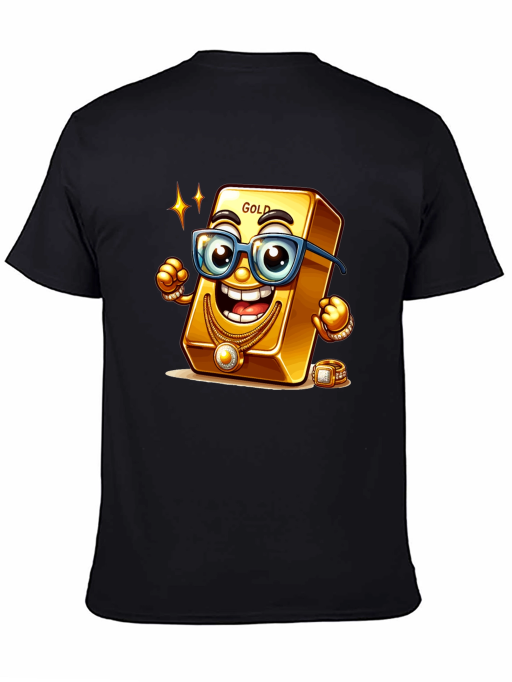 Funny Gold Bar Cartoon Graphic Tee