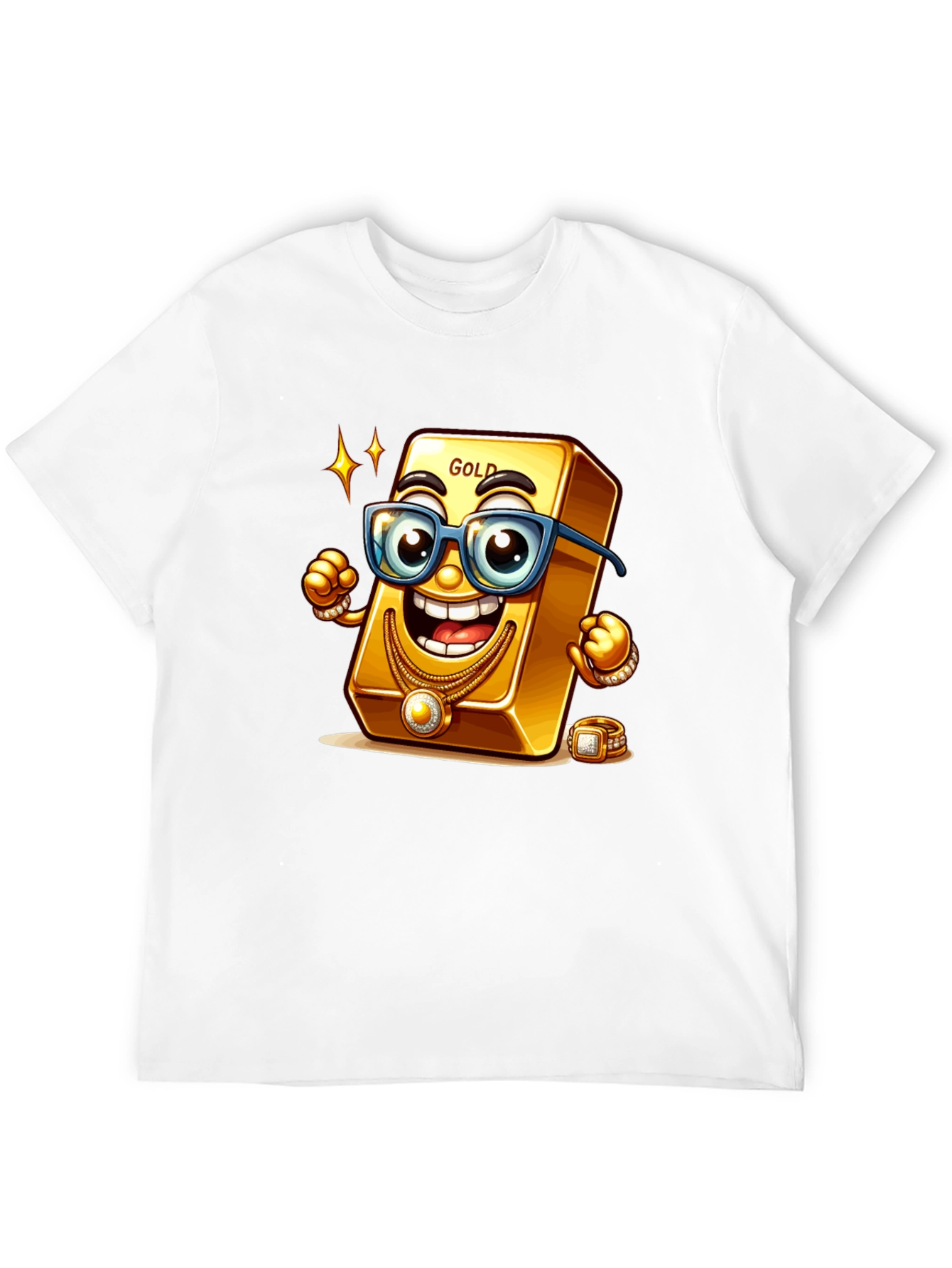 Funny Gold Bar Cartoon Graphic Tee