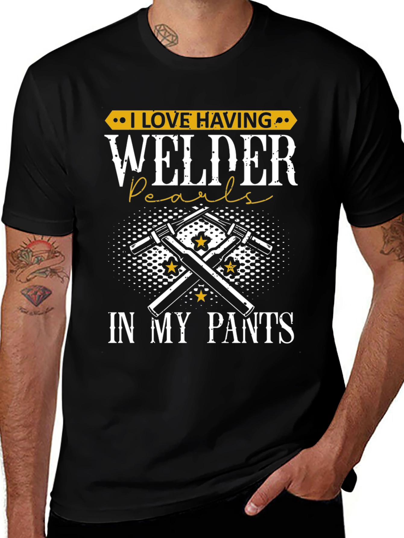 Welder Pearls Graphic T-Shirt - Funny Welding Tee