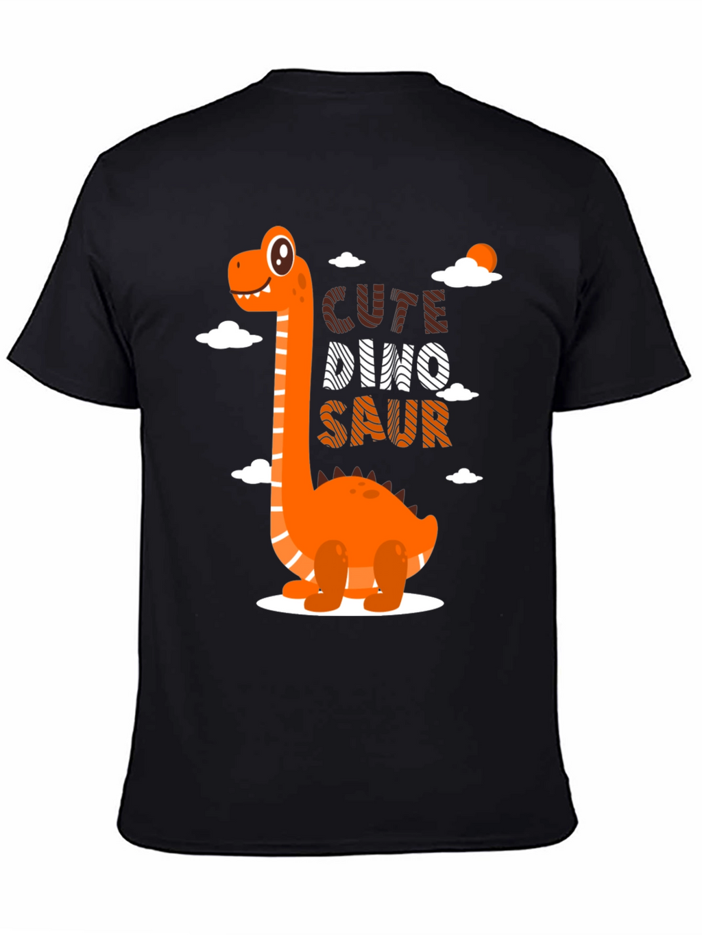 Cute Dino-Saur Black Graphic T-Shirt