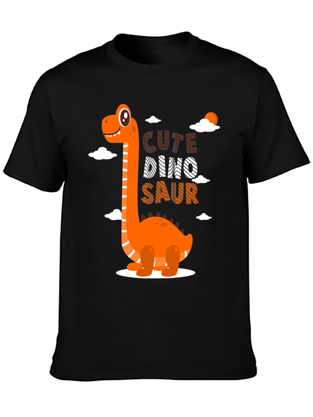 Cute Dino-Saur Black Graphic T-Shirt