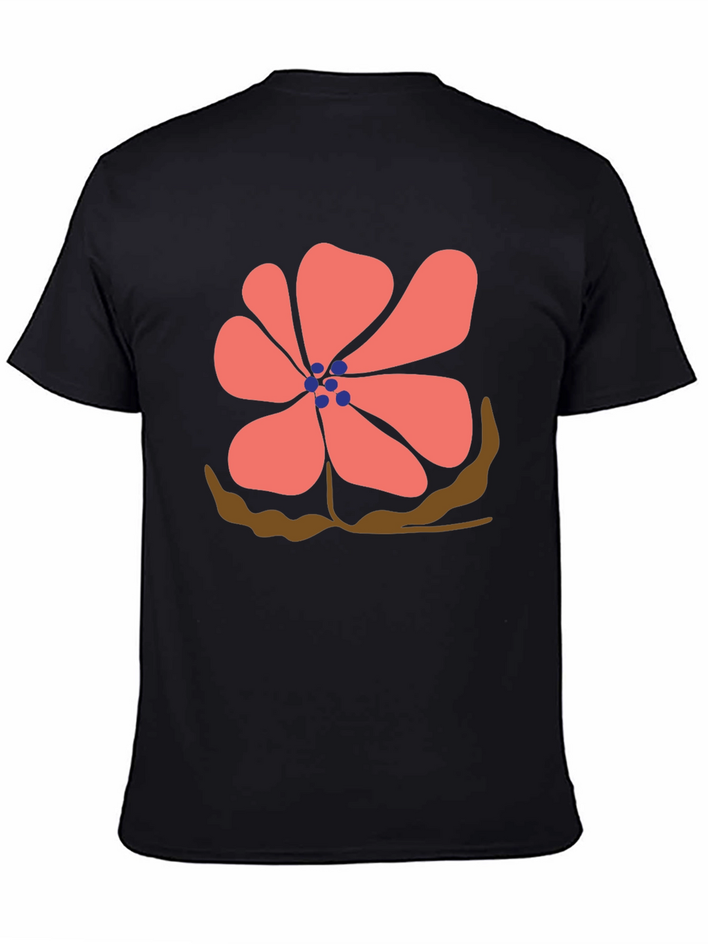 Floral Print Black T-Shirt - Casual Comfort