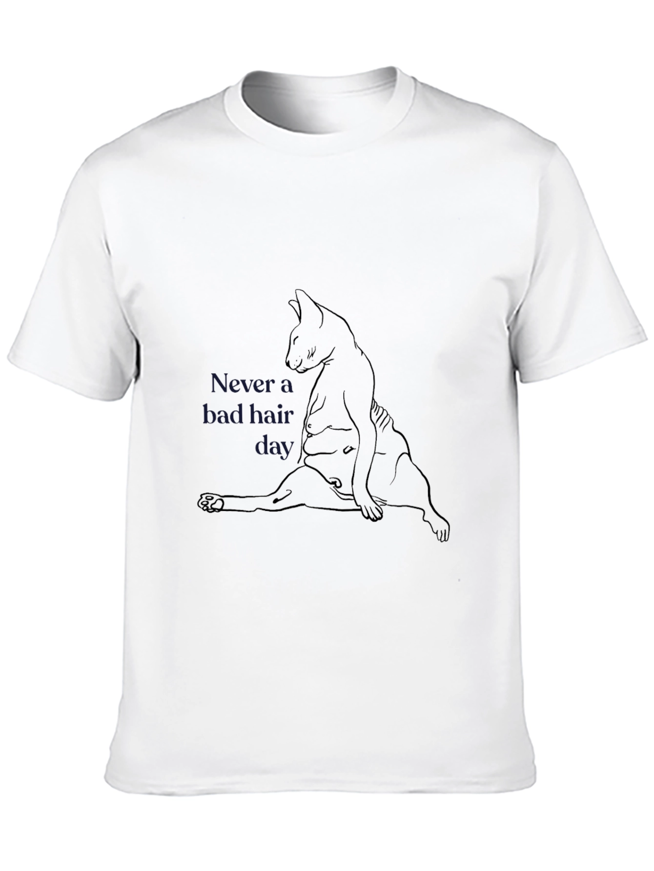 Never a Bad Hair Day T-Shirt Cat Lover Tee