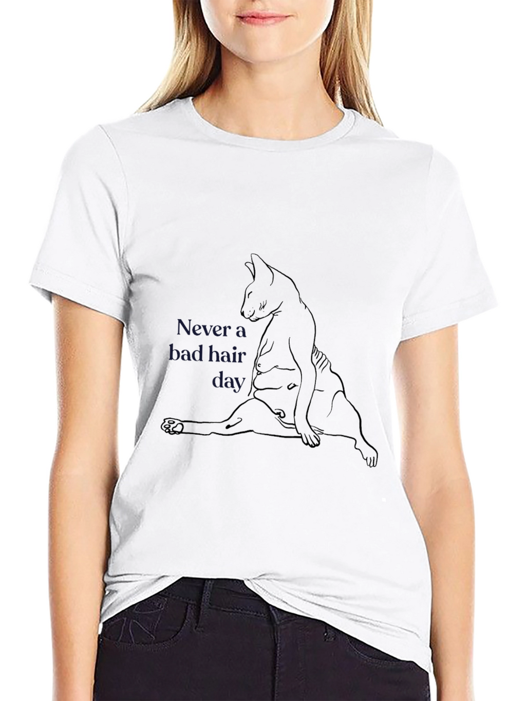 Never a Bad Hair Day T-Shirt Cat Lover Tee