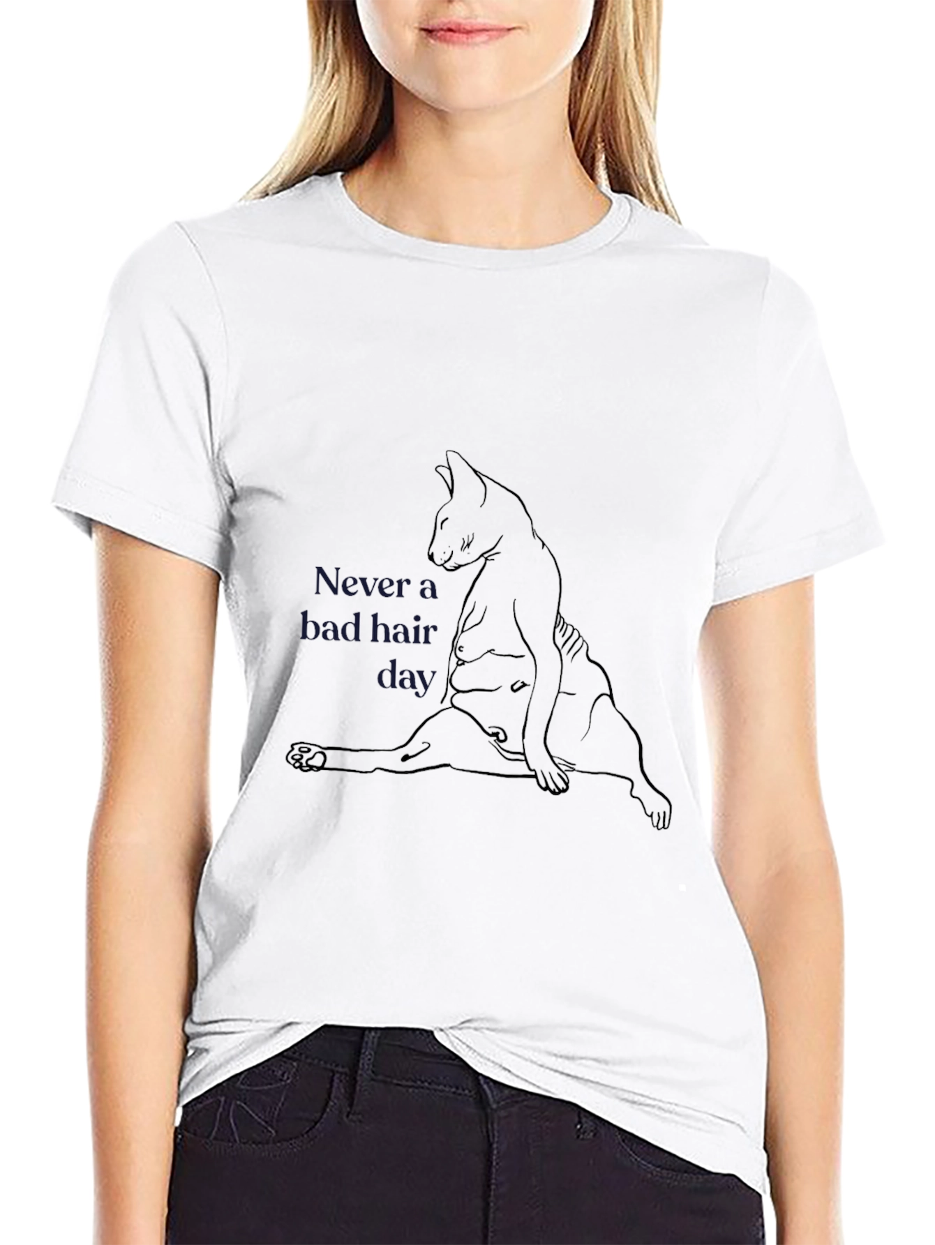 Never a Bad Hair Day T-Shirt Cat Lover Tee