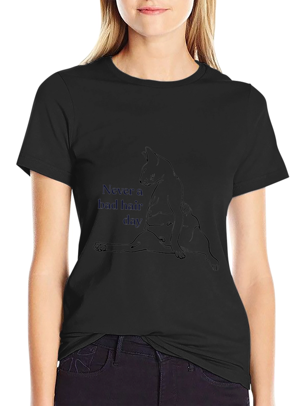 Never a Bad Hair Day T-Shirt Cat Lover Tee