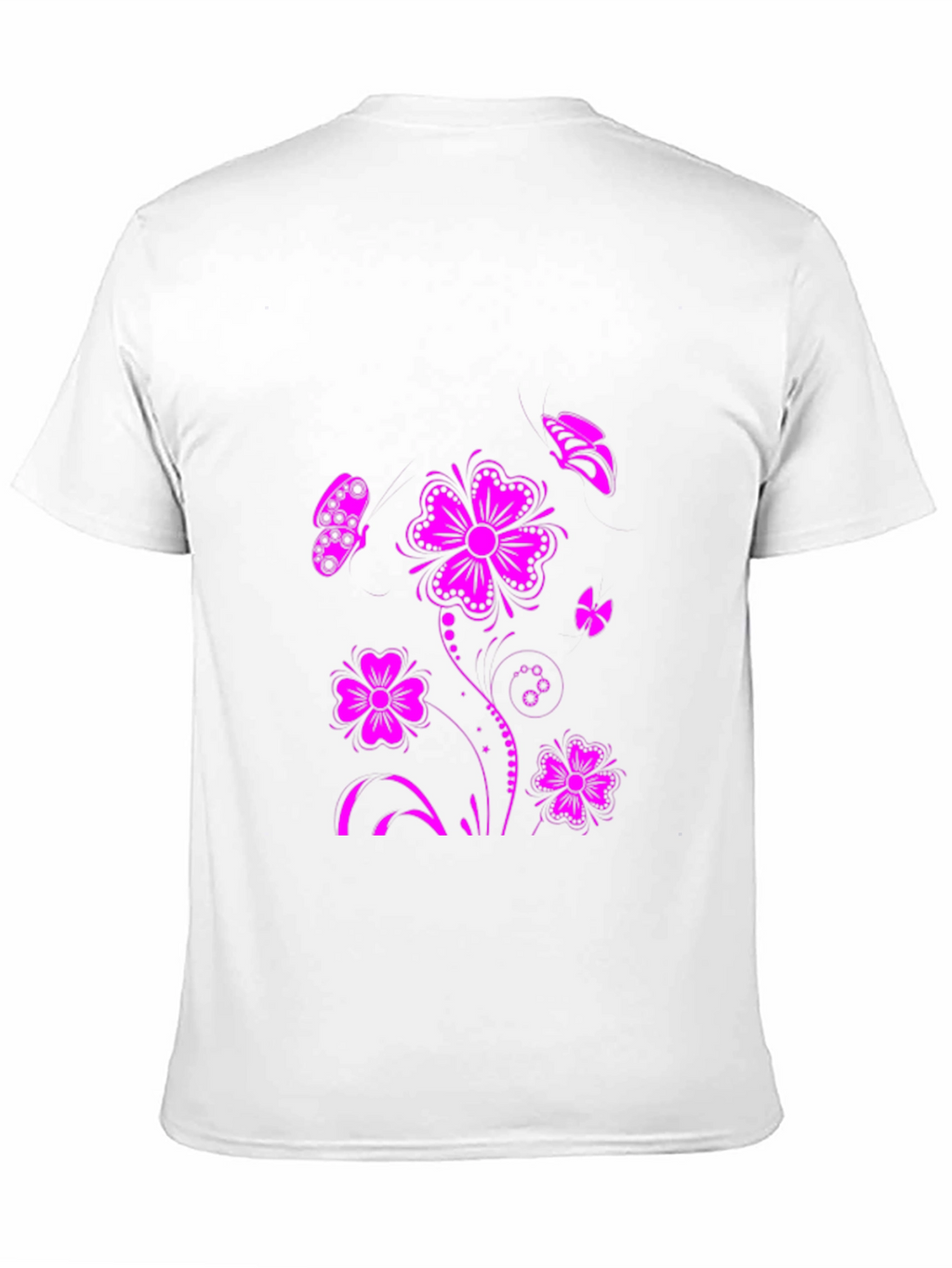 Floral Butterfly Graphic T-Shirt - Black