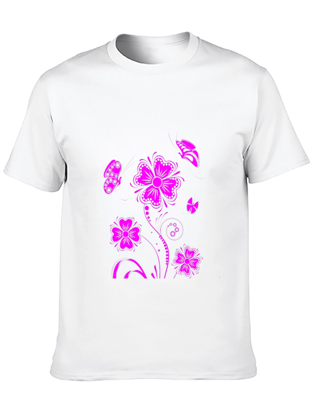 Floral Butterfly Graphic T-Shirt - Black