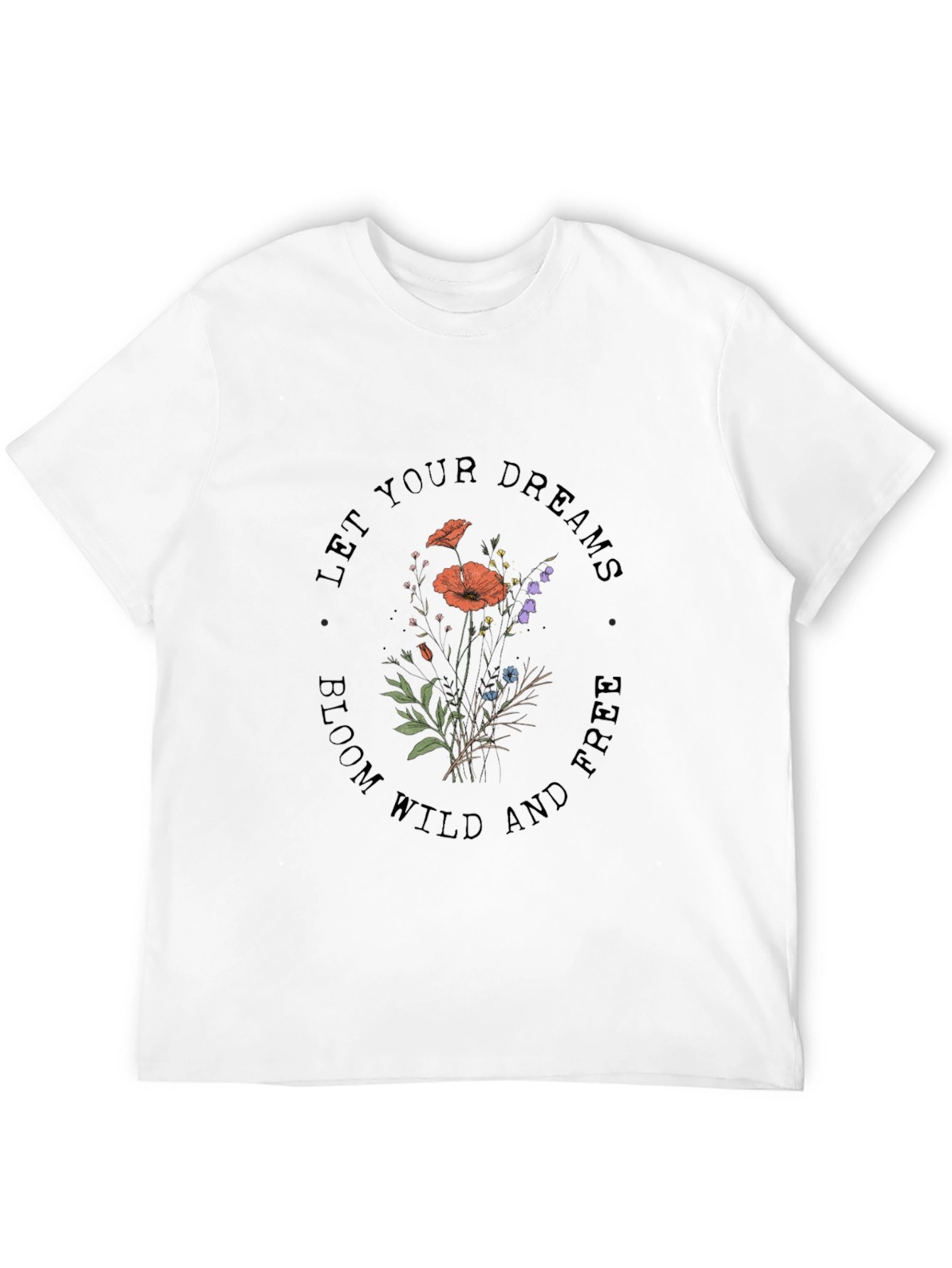 Floral Dreams Graphic Tee - Black T-Shirt