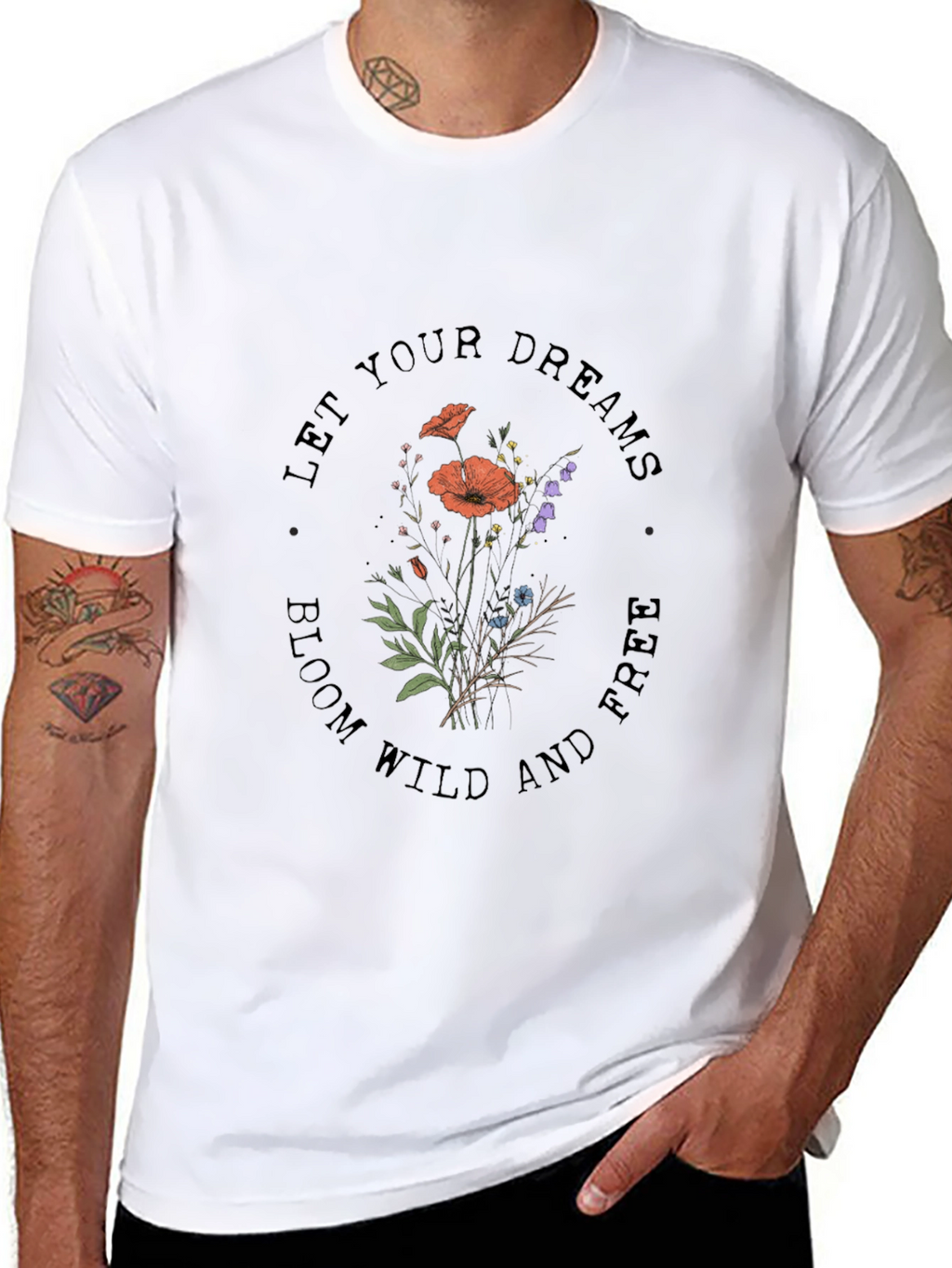 Floral Dreams Graphic Tee - Black T-Shirt