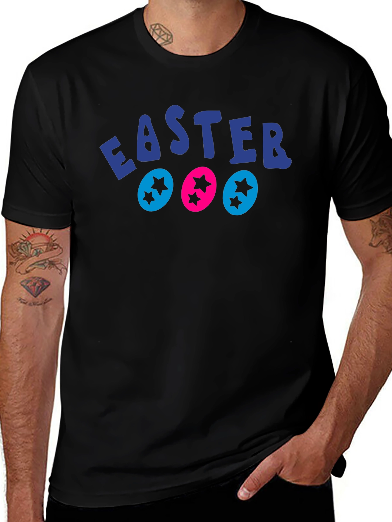 Easter Egg Star T-Shirt - Black