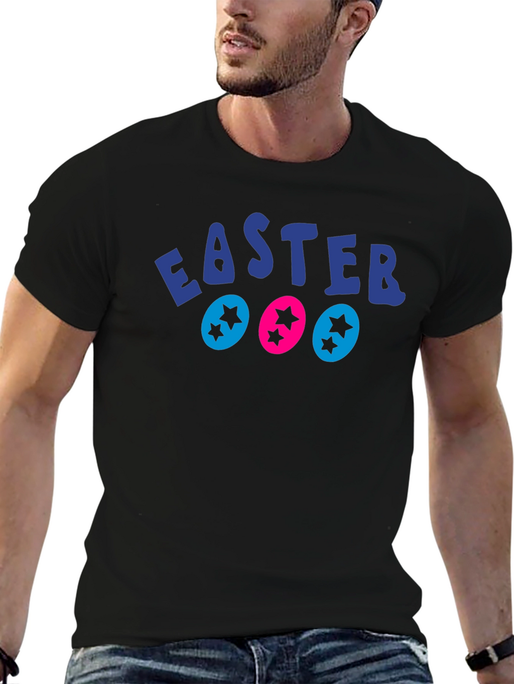 Easter Egg Star T-Shirt - Black