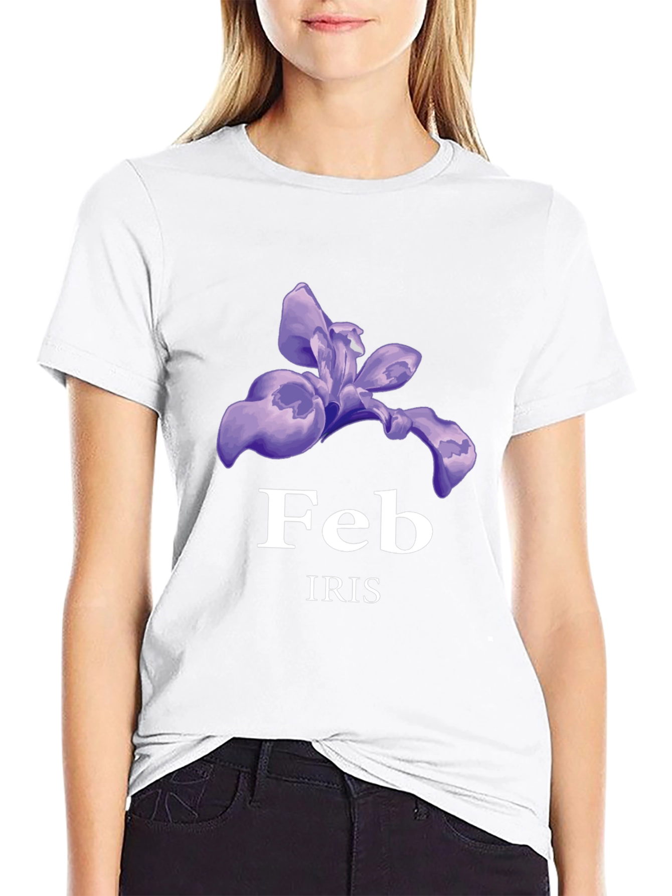 February Iris T-Shirt - Birthday Flower Tee