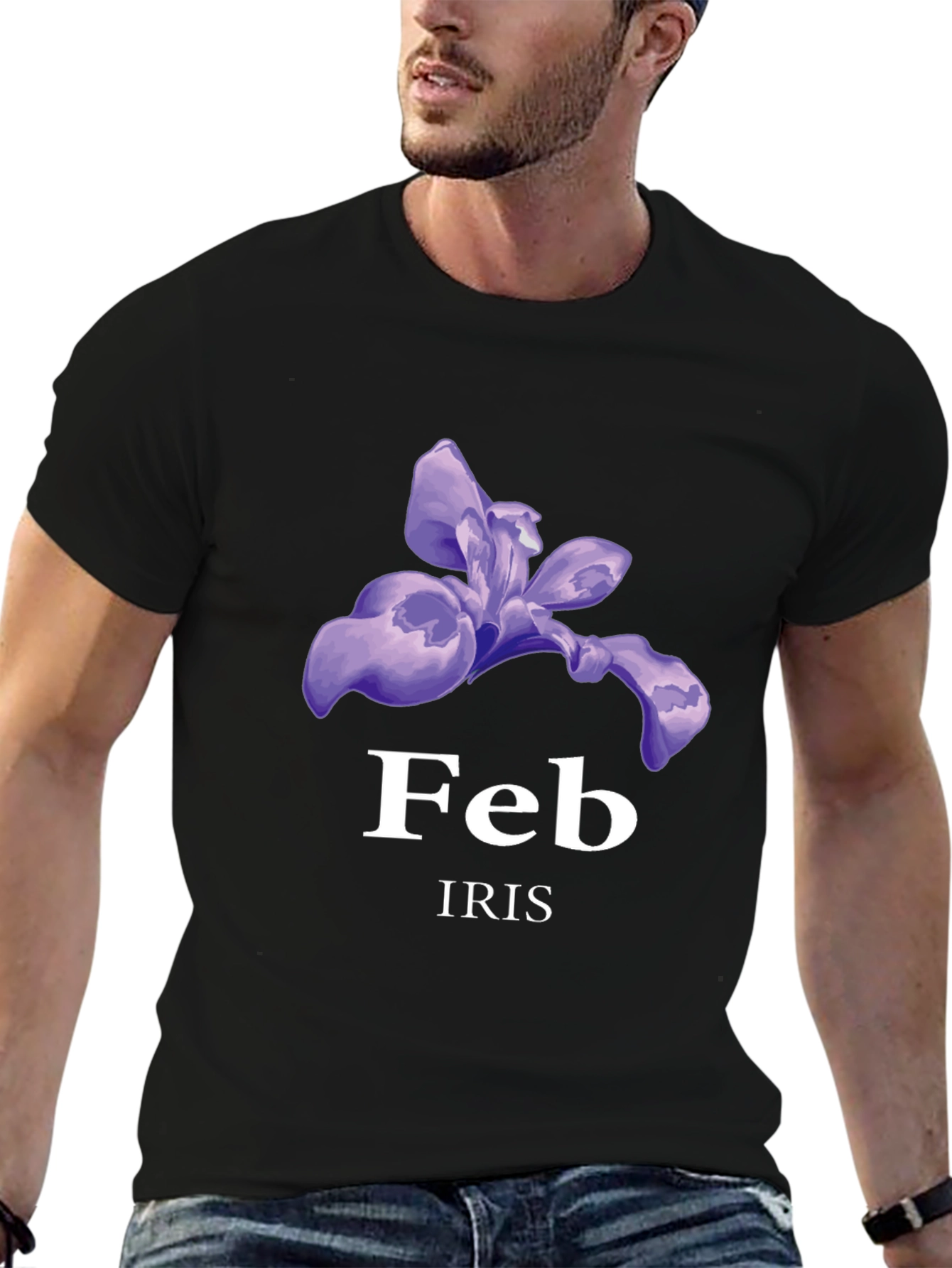 February Iris T-Shirt - Birthday Flower Tee