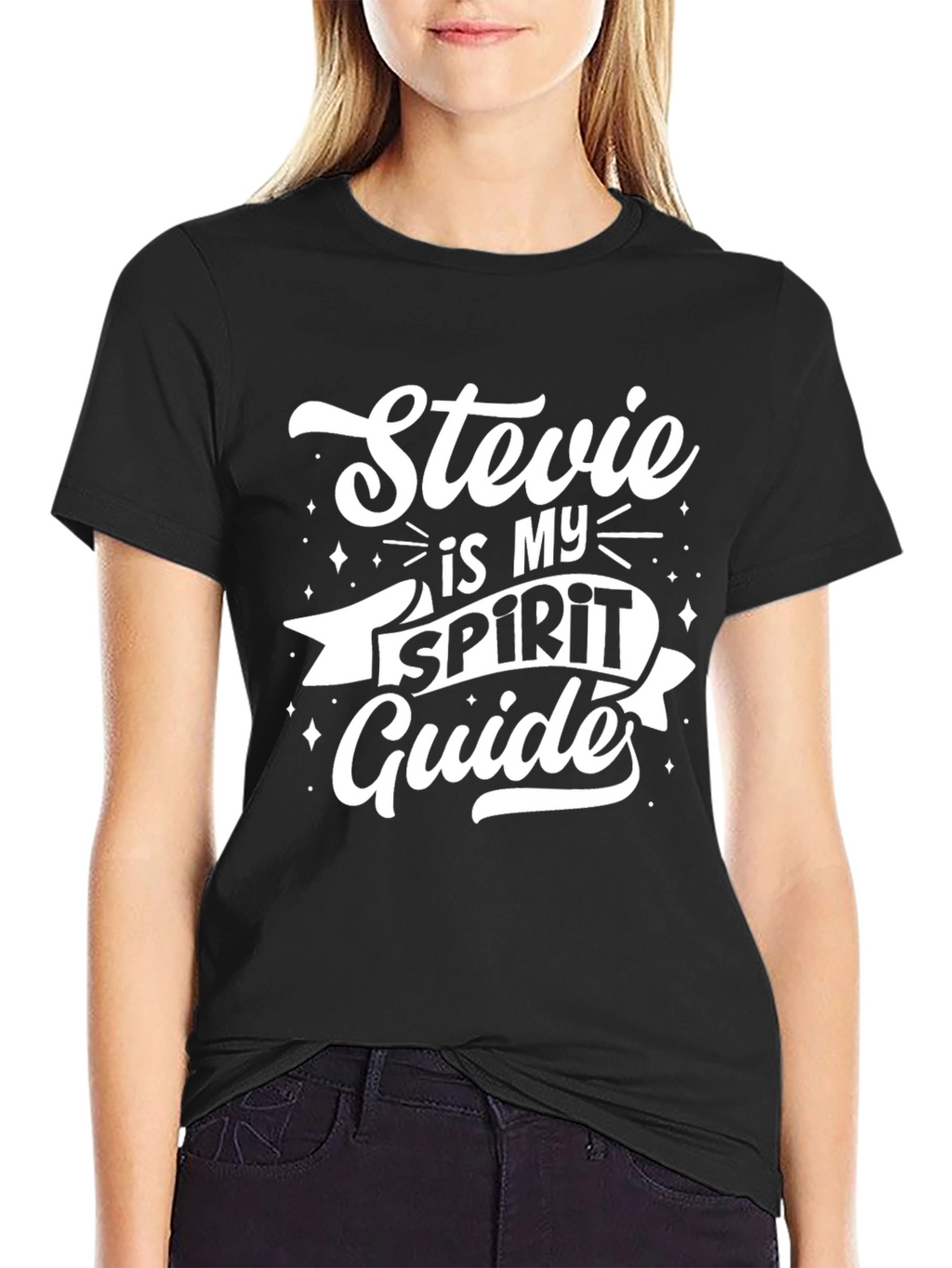 Stevie is My Spirit Guide T-Shirt - Black