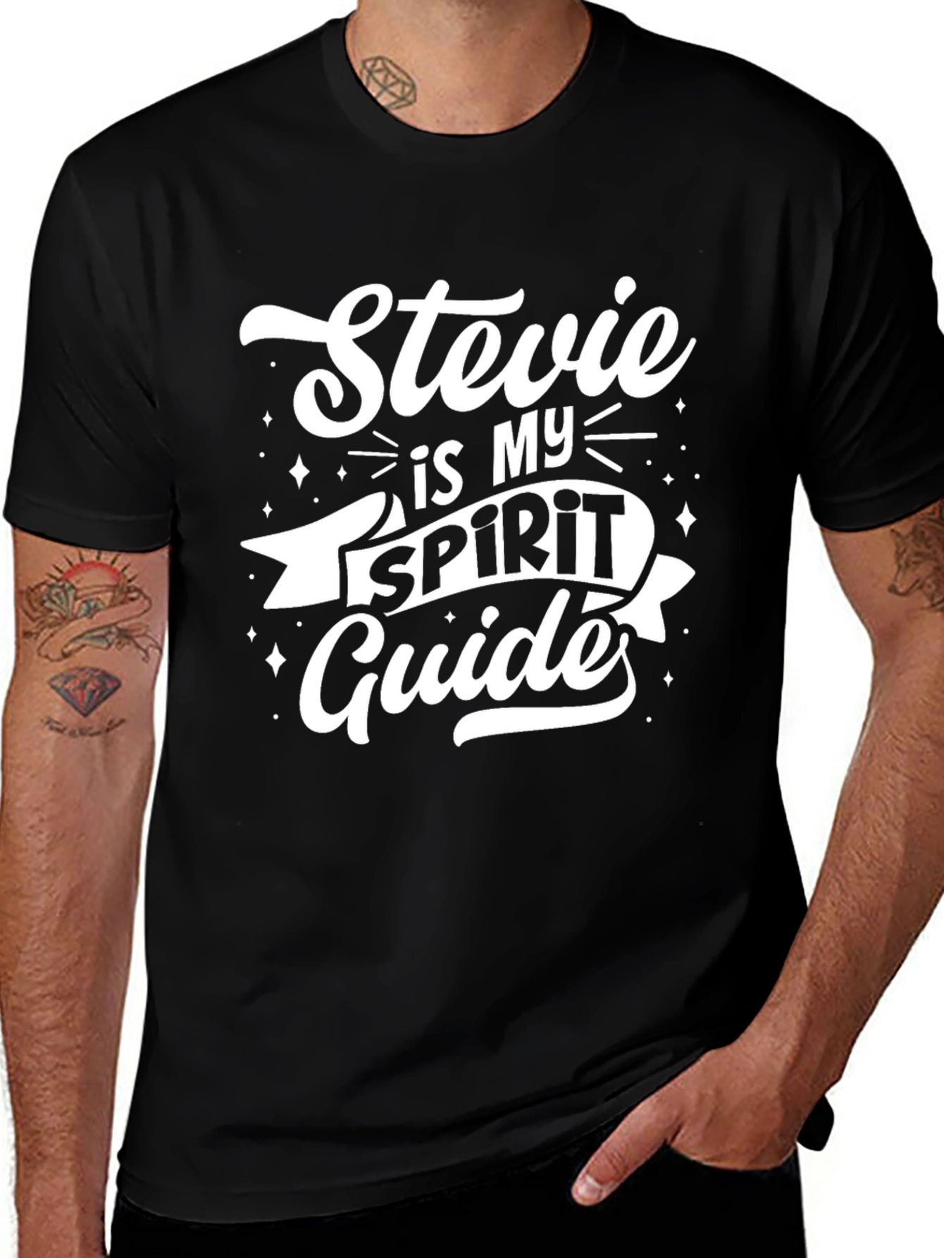 Stevie is My Spirit Guide T-Shirt - Black