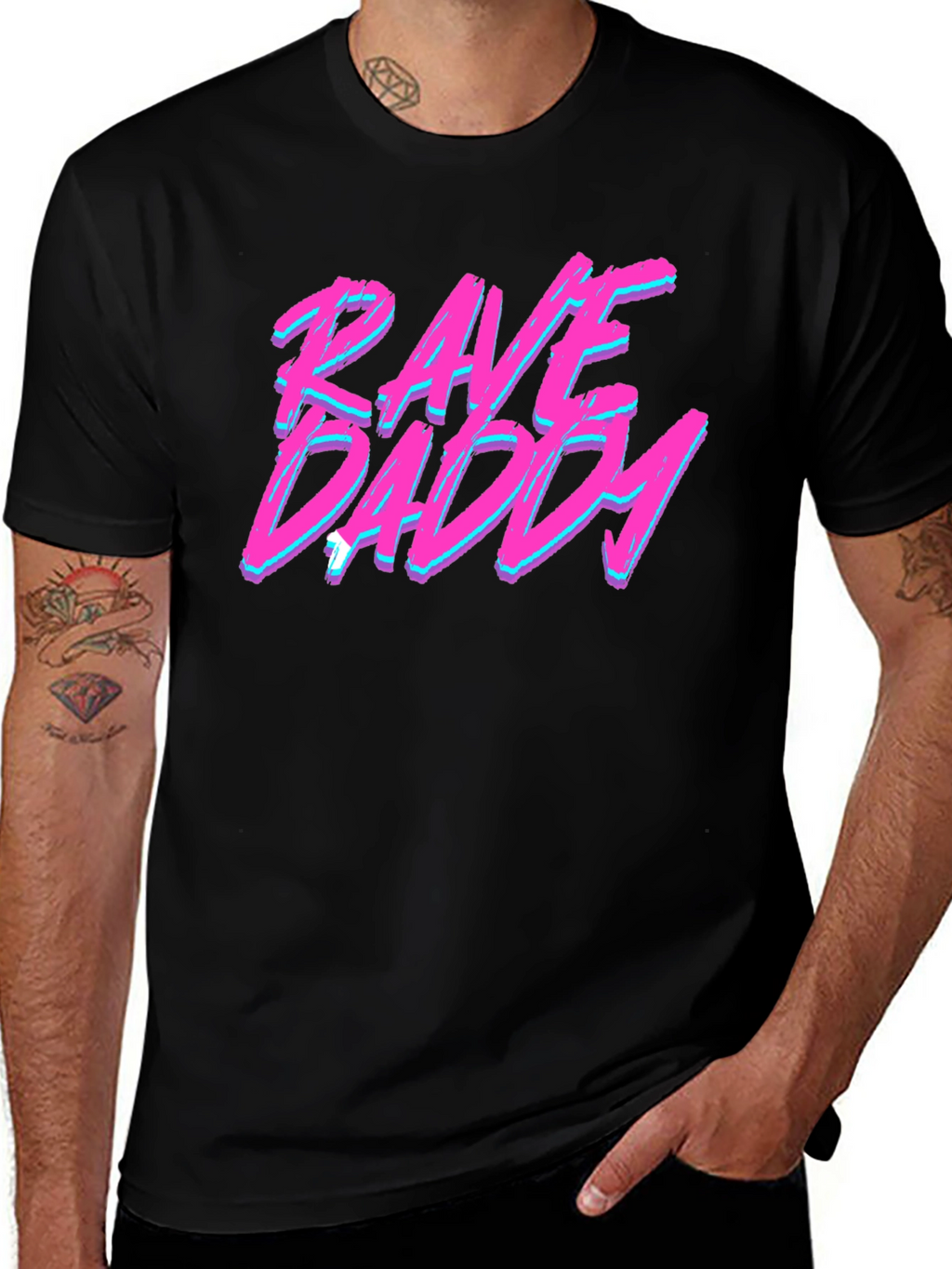 Rave Daddy Graphic T-Shirt - Black Cotton Tee