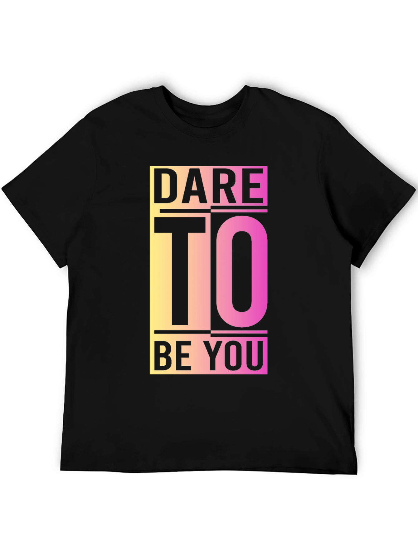 Dare To Be You Graphic Tee - Black Cotton Blend