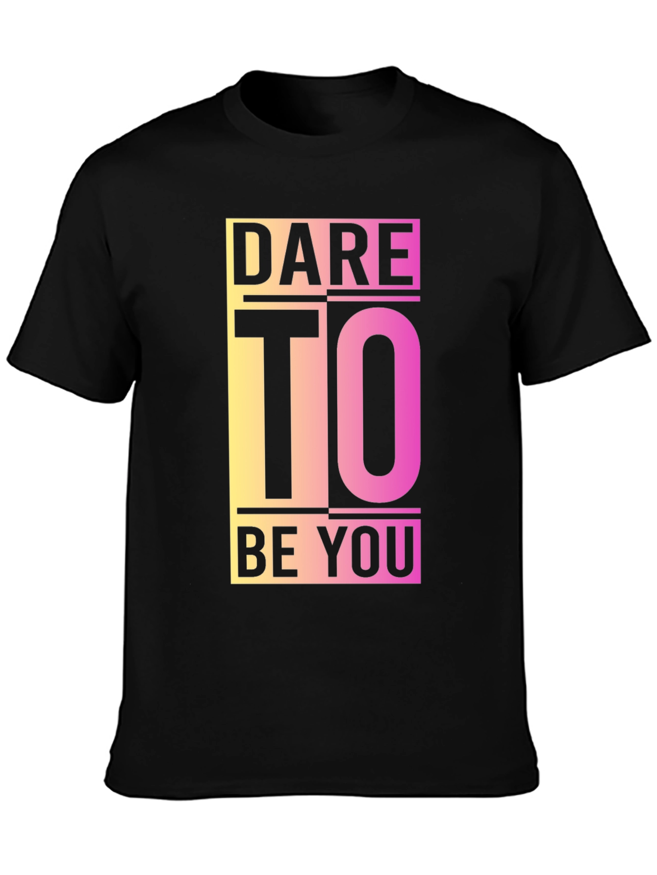 Dare To Be You Graphic Tee - Black Cotton Blend