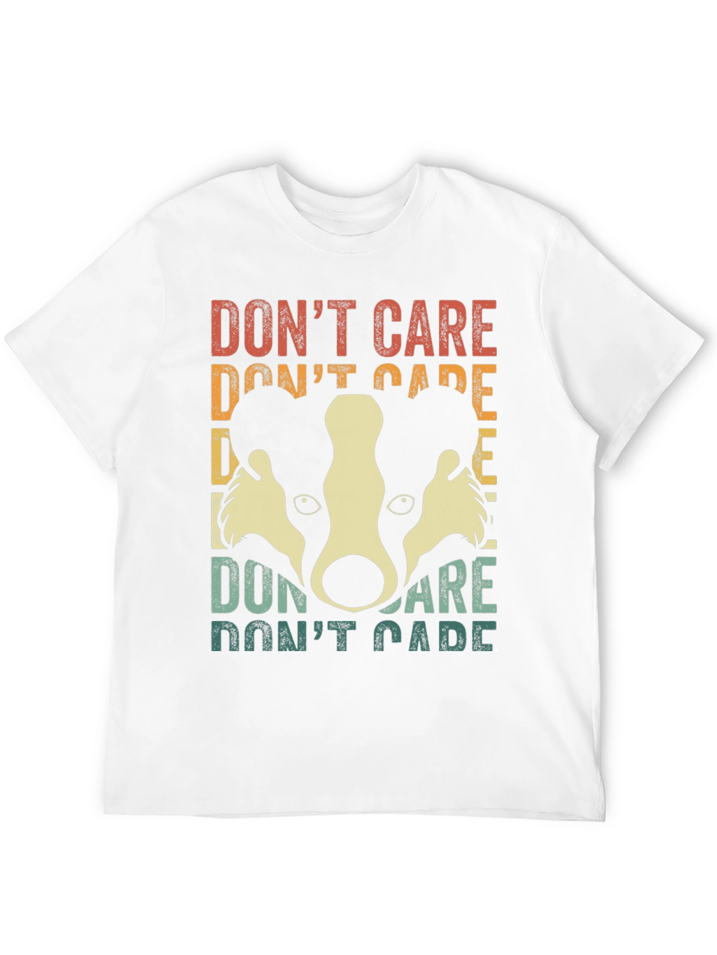 Dont Care Badger Graphic Tee - Retro Style