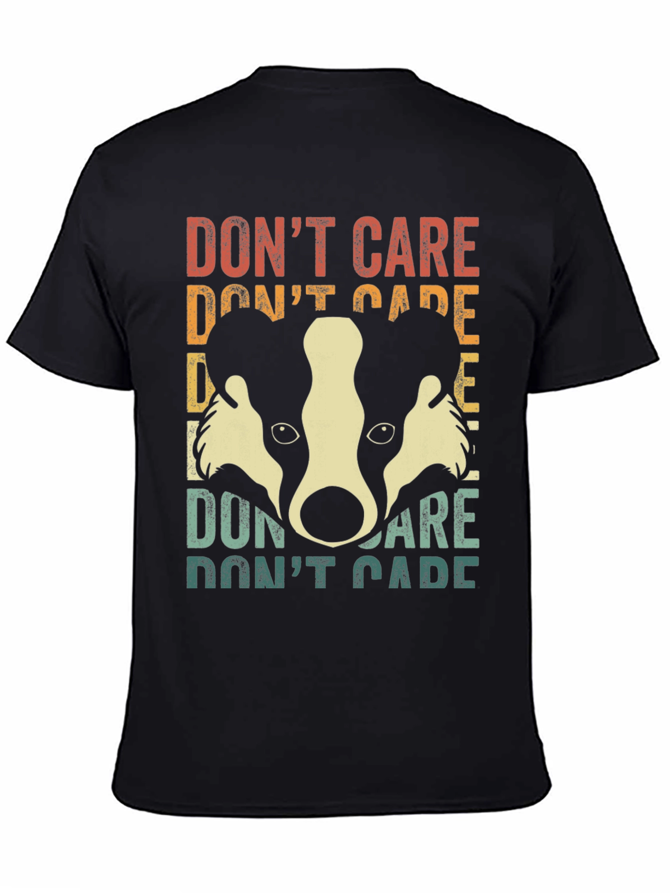 Dont Care Badger Graphic Tee - Retro Style