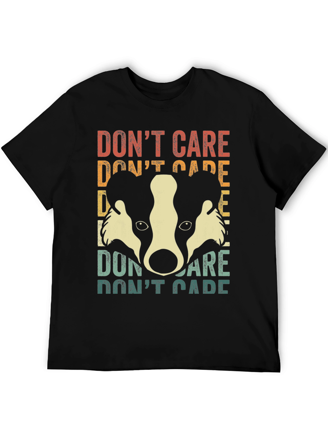 Dont Care Badger Graphic Tee - Retro Style