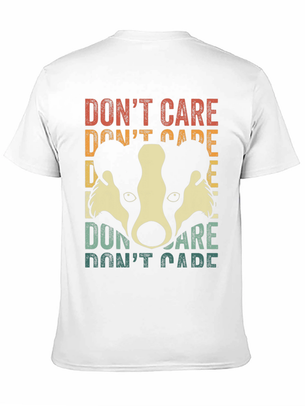 Dont Care Badger Graphic Tee - Retro Style