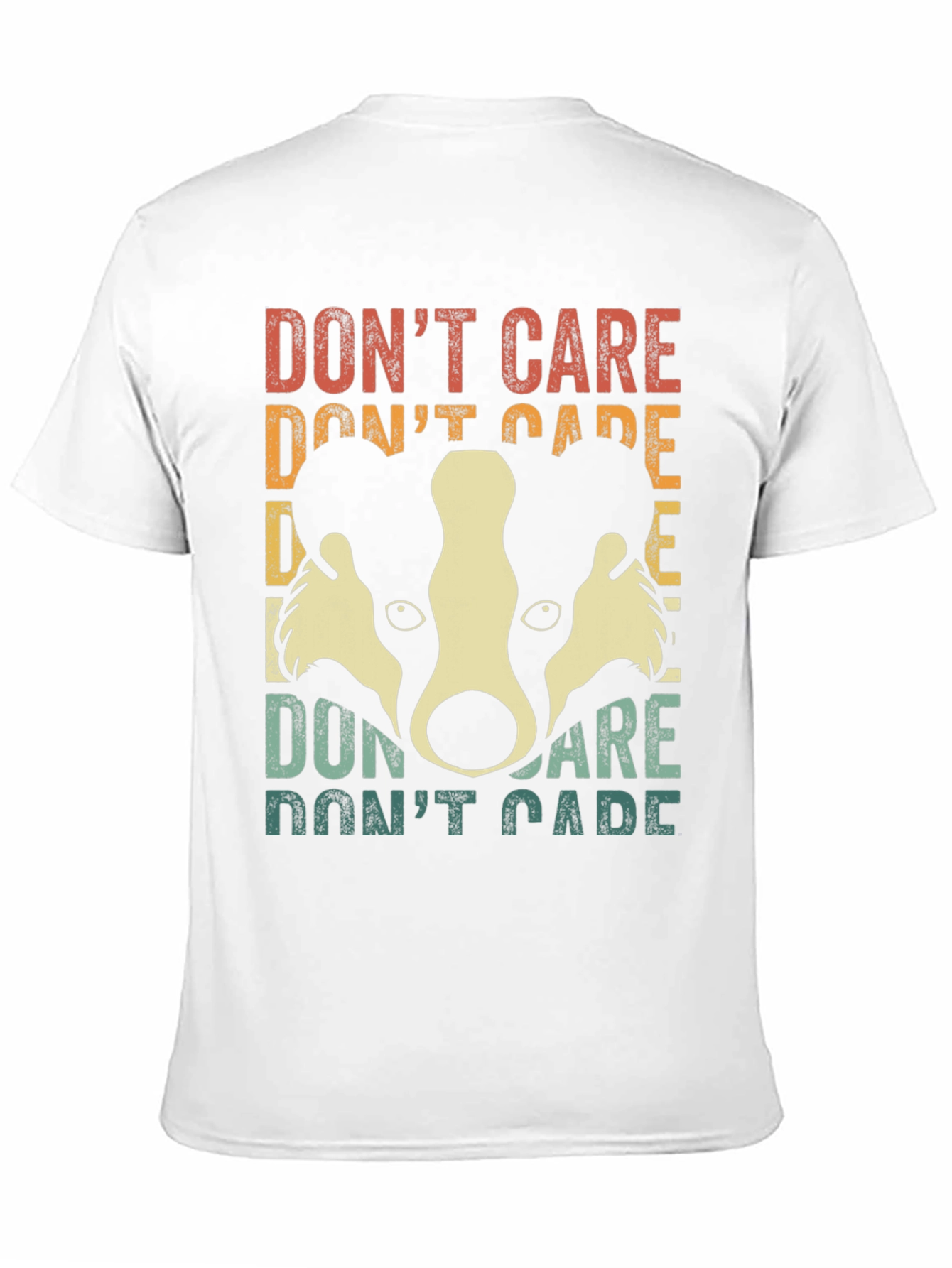 Dont Care Badger Graphic Tee - Retro Style