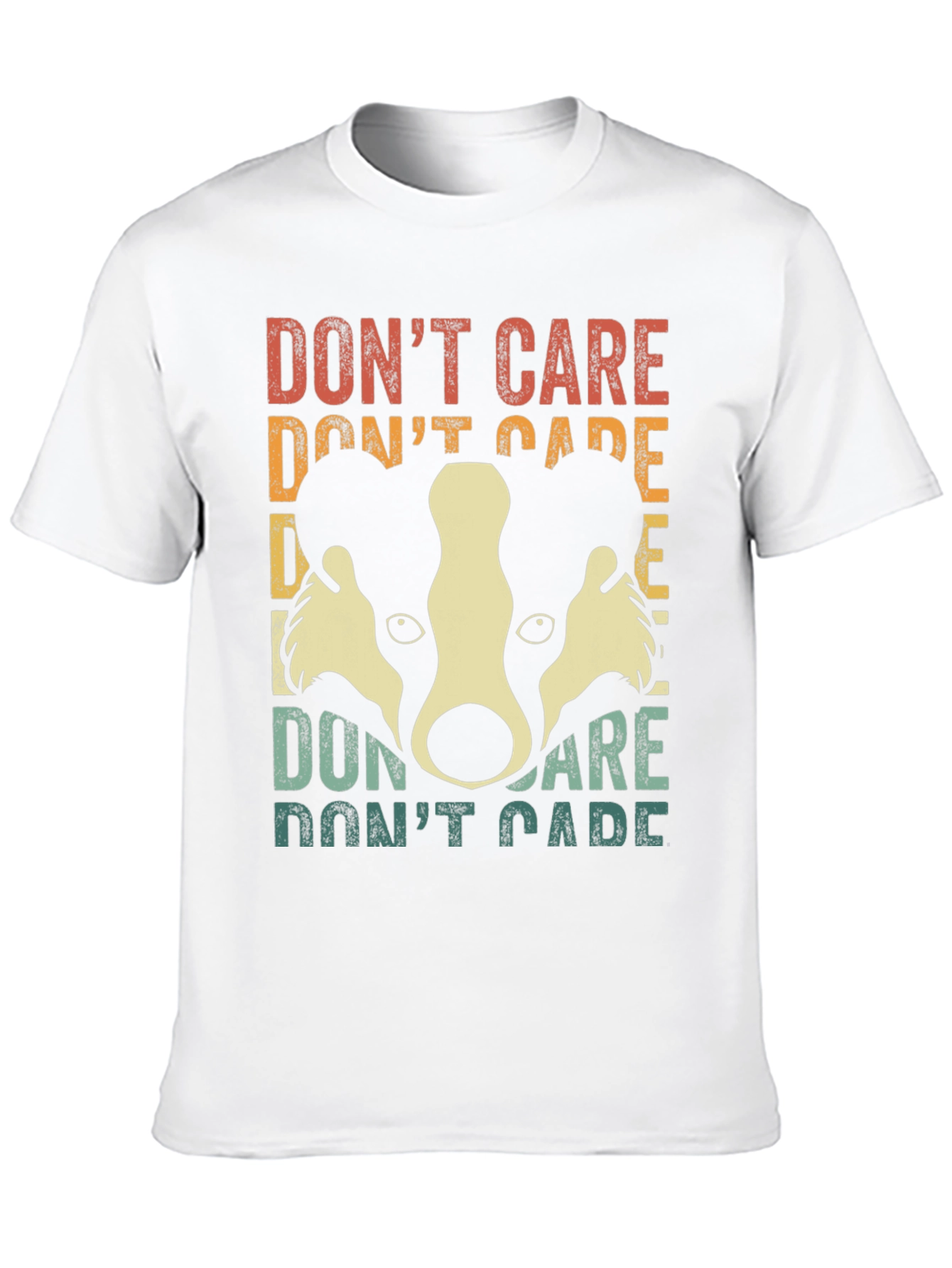 Dont Care Badger Graphic Tee - Retro Style