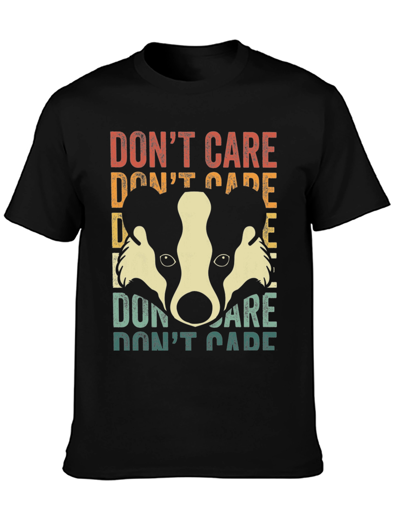 Dont Care Badger Graphic Tee - Retro Style