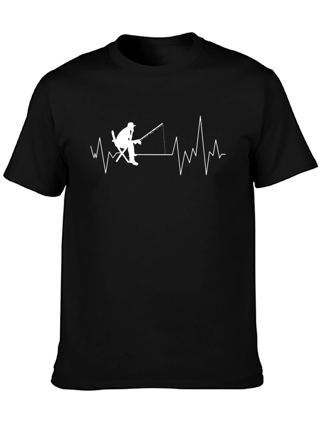 Fisherman Heartbeat T-Shirt - Black