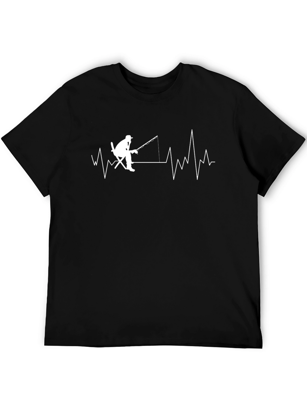 Fisherman Heartbeat T-Shirt - Black