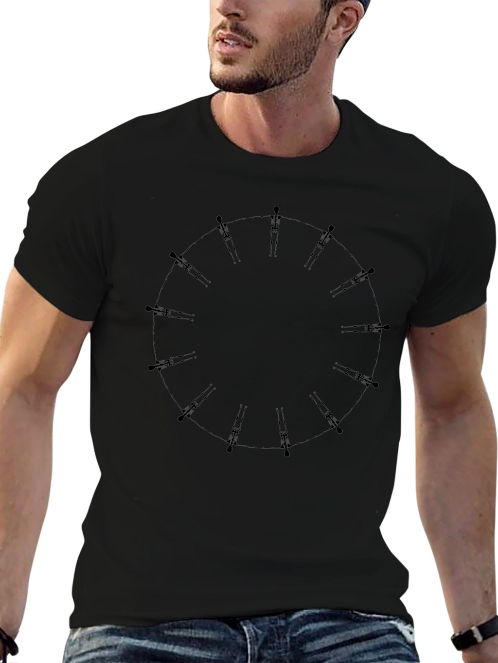 Abstract Circle Figure Black T-Shirt